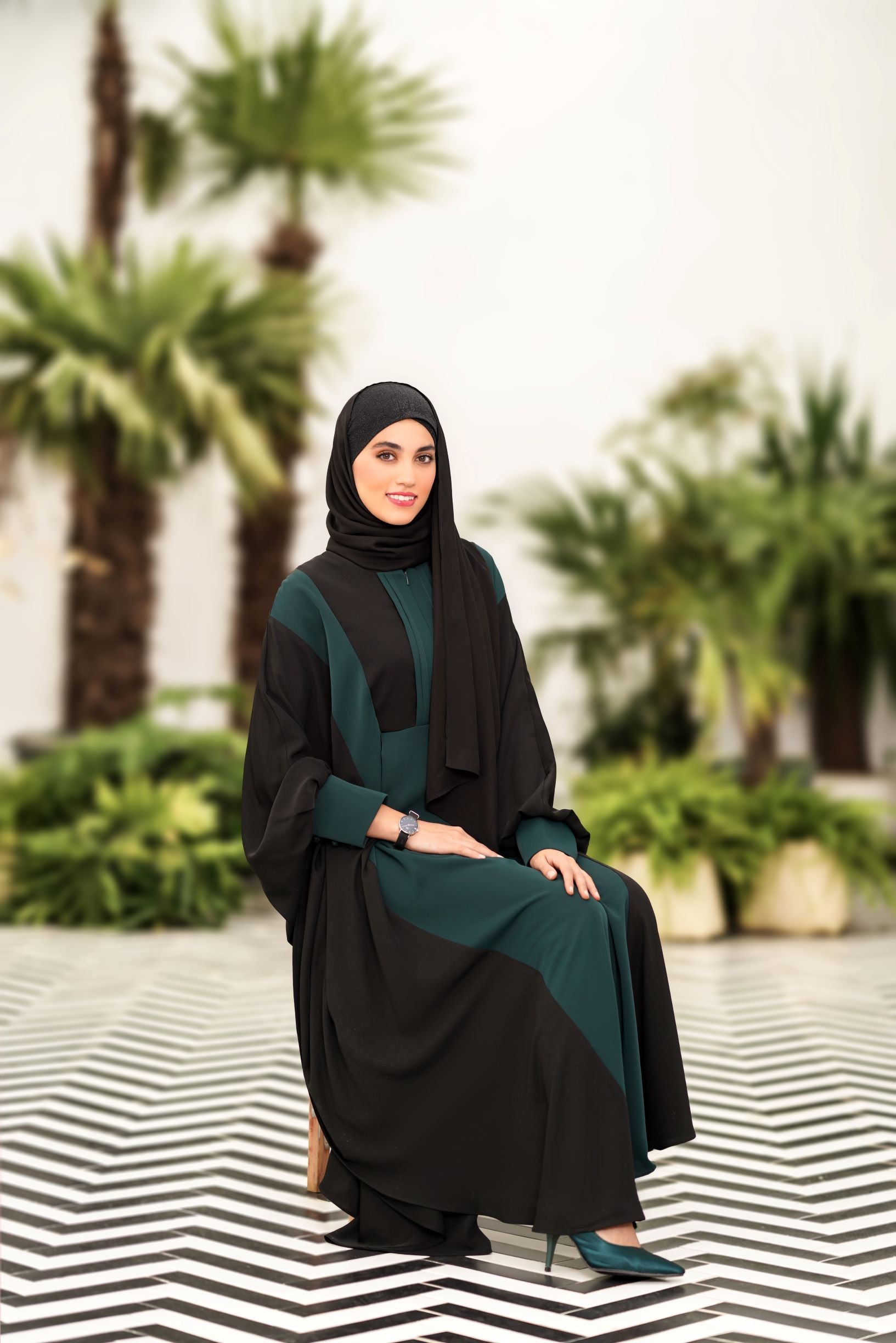 ATEFEH MANTEUAX ABAYA GREEN