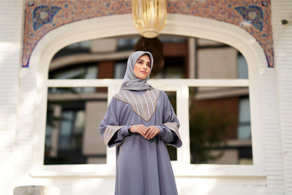 HANIEH MANTEAUX ABAYA SILVER BLUE