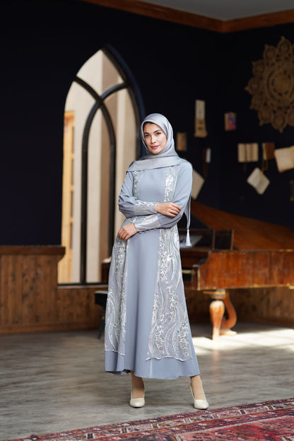 PARIZAD LONG DRESS - SILVER BLUE